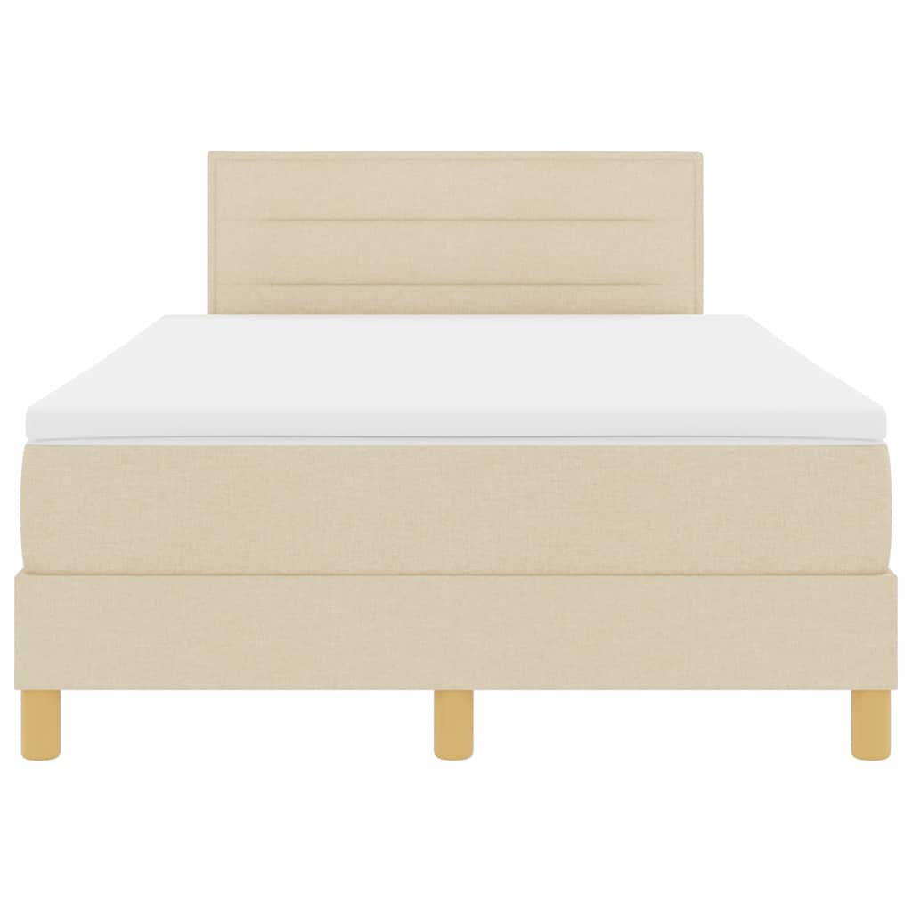 Letto a molle con cuscino Crema 120 x 190 cm Tessuto | homemem39