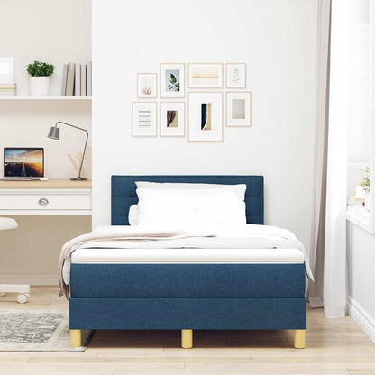 Letto a molle con cuscino con testiera Blu 120 x 190 cm Tessuto