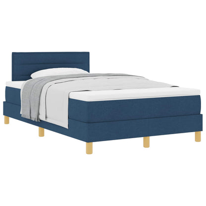 Letto a molle con cuscino con testiera Blu 120 x 190 cm Tessuto