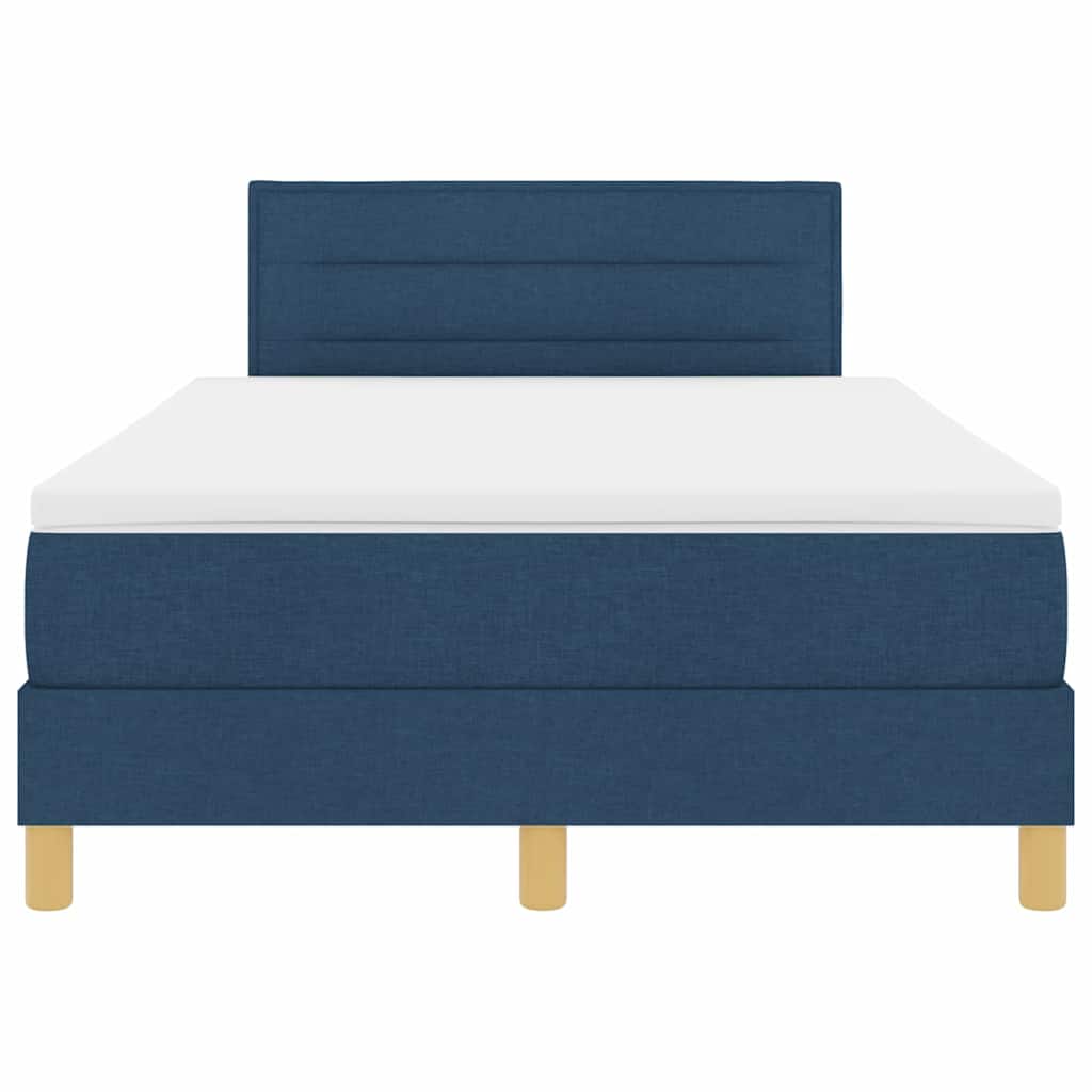 Letto a molle con cuscino con testiera Blu 120 x 190 cm Tessuto