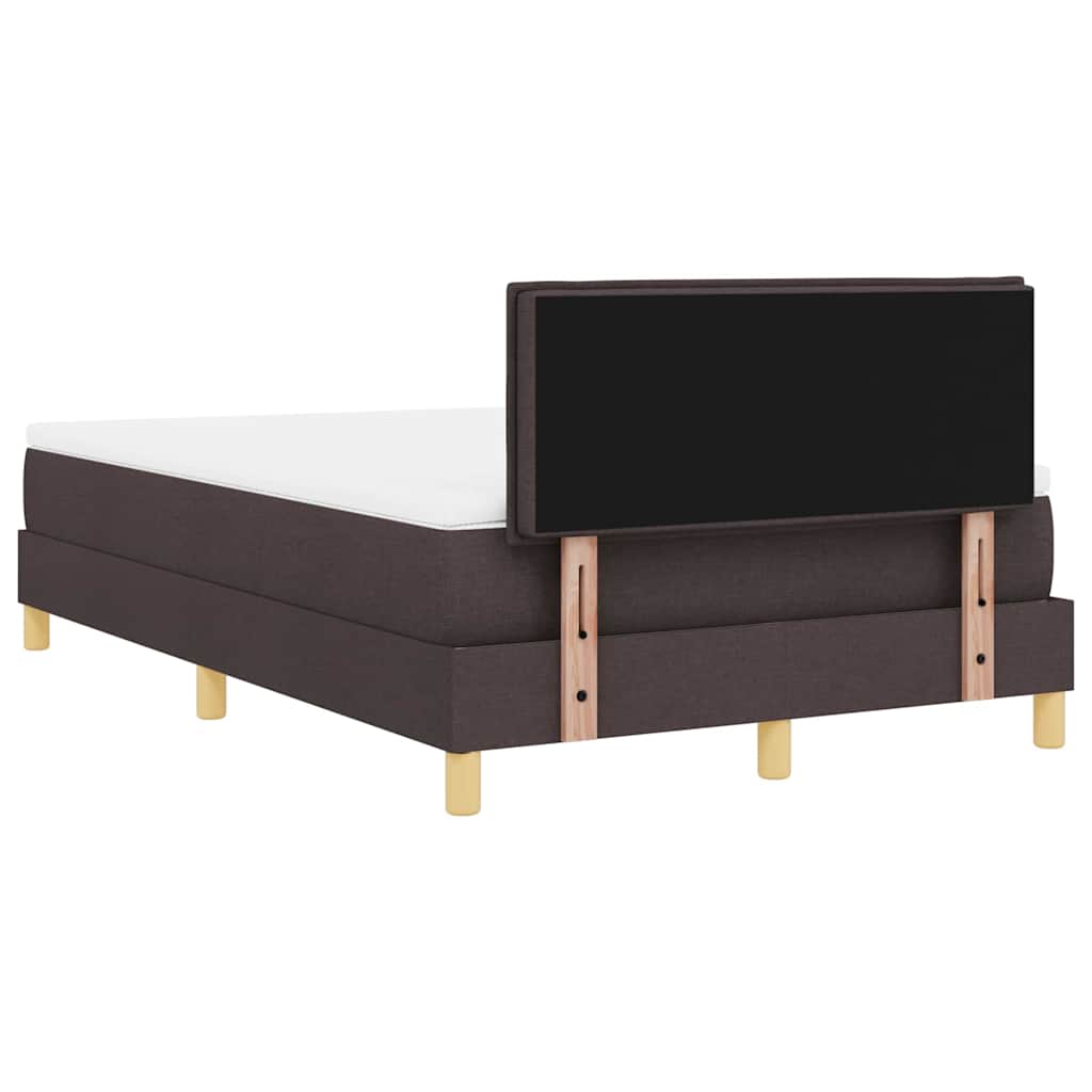Letto a molle con cuscino Marrone Scuro 120 x 200 cm Tessuto | homemem39