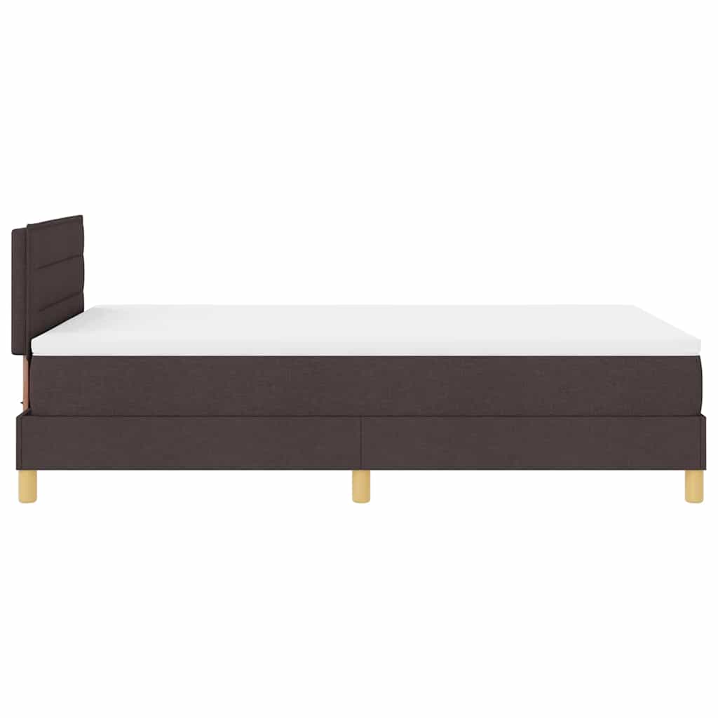 Letto a molle con cuscino Marrone Scuro 120 x 200 cm Tessuto | homemem39