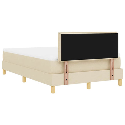 Letto a molle con cuscino Crema 120 x 200 cm Tessuto | homemem39