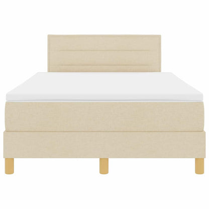 Letto a molle con cuscino Crema 120 x 200 cm Tessuto | homemem39
