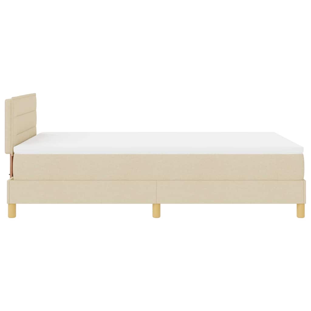 Letto a molle con cuscino Crema 120 x 200 cm Tessuto | homemem39