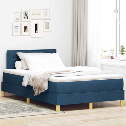 Letto a molle con cuscino con testiera Blu 120 x 200 cm Tessuto