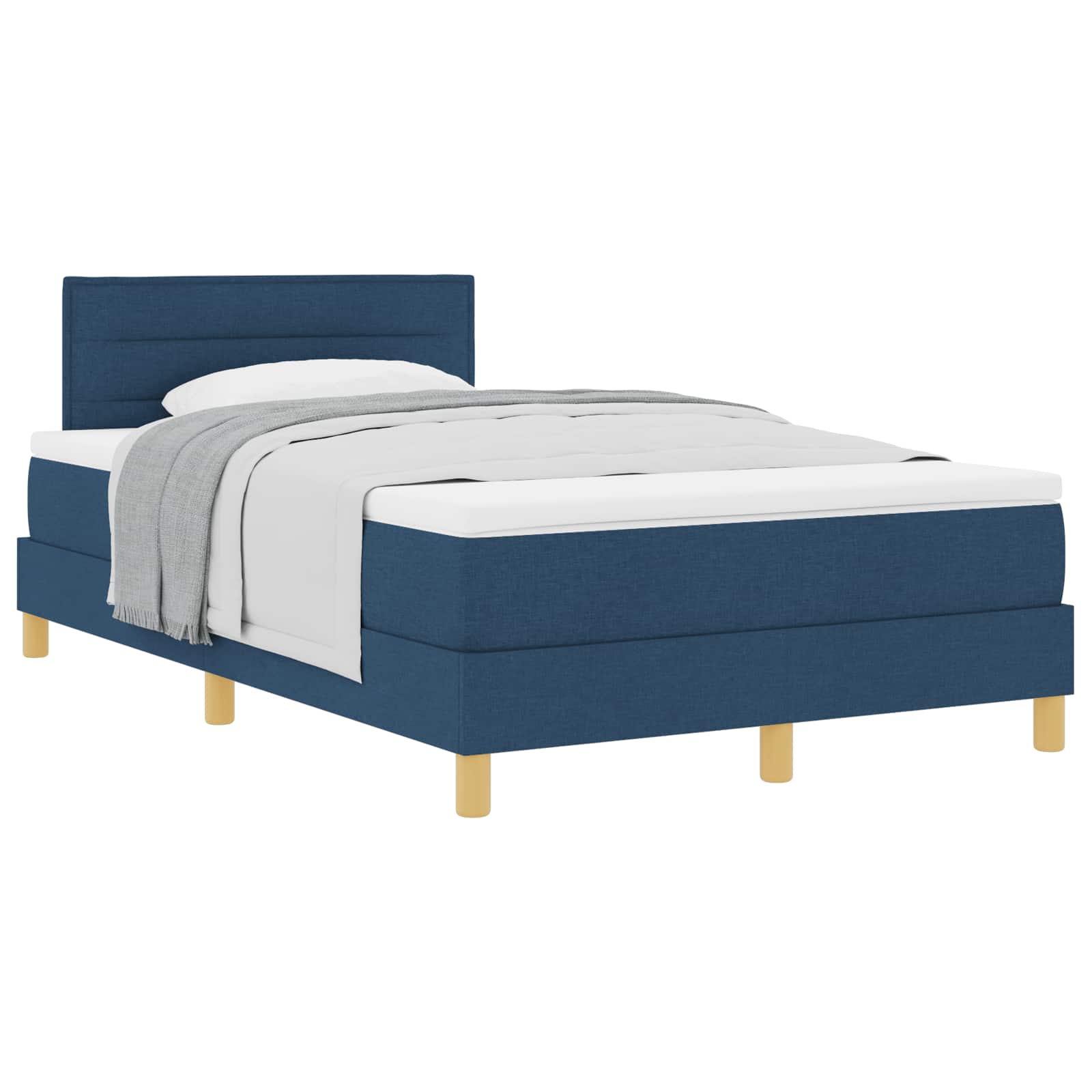 Letto a molle con cuscino con testiera Blu 120 x 200 cm Tessuto | homemem39