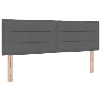 Letto a molle con cuscino Grigio scuro 140 x 190 cm Tessuto | homemem39