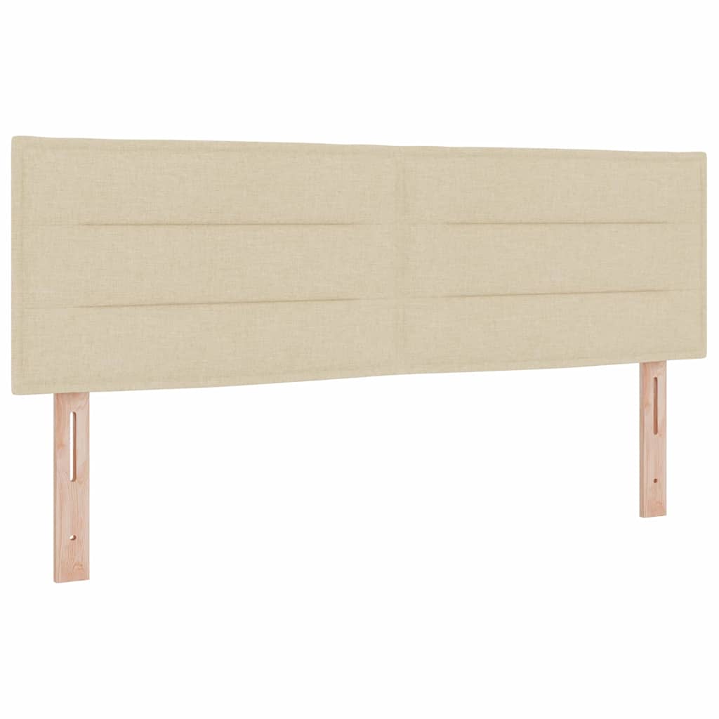 Letto a molle con cuscino Crema 140 x 190 cm Tessuto | homemem39