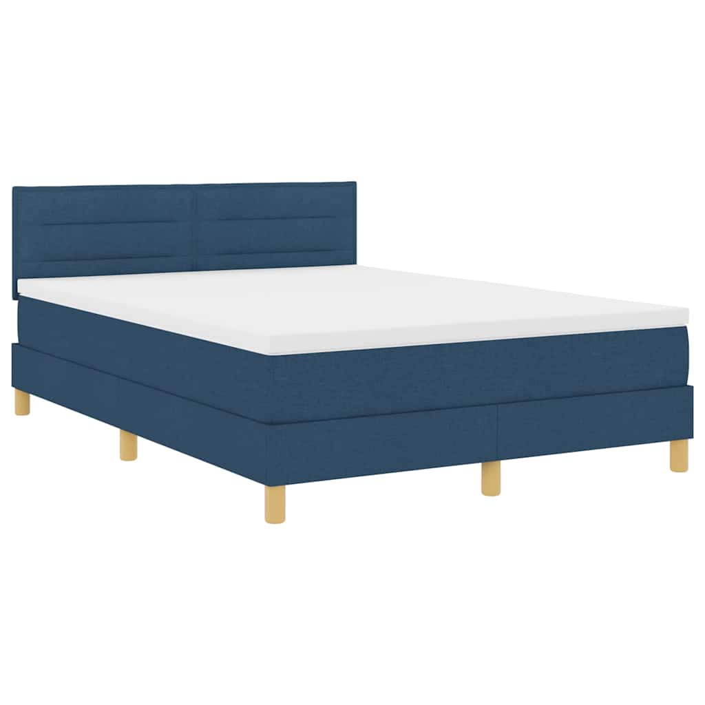 Letto a molle con cuscino con testiera Blu 140 x 190 cm Tessuto | homemem39