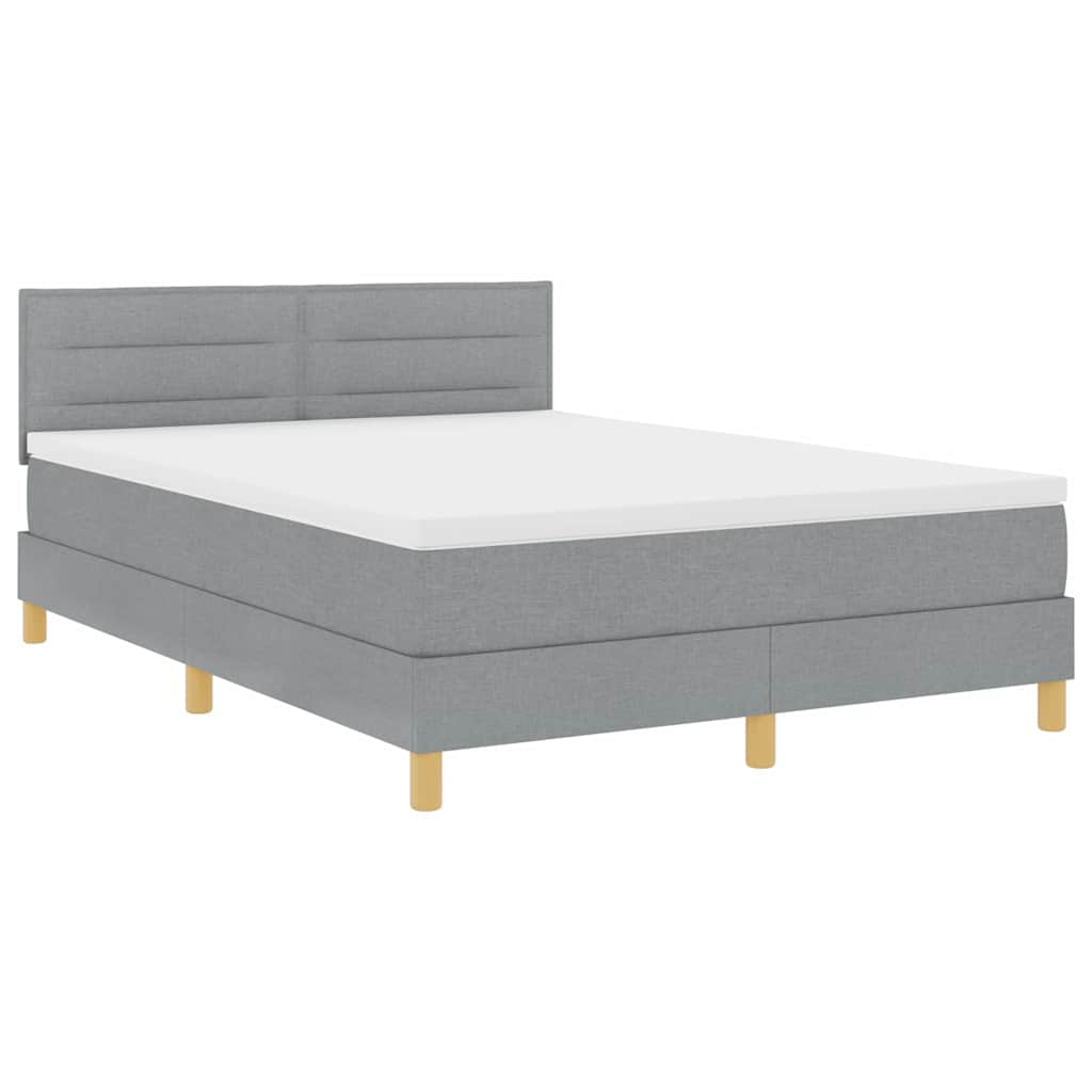 Letto a molle con cuscino Grigio chiaro 140 x 200 cm Tessuto | homemem39