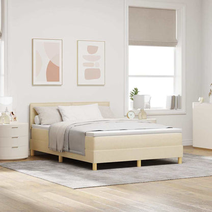 Letto a molle con cuscino Crema 140 x 200 cm Tessuto | homemem39