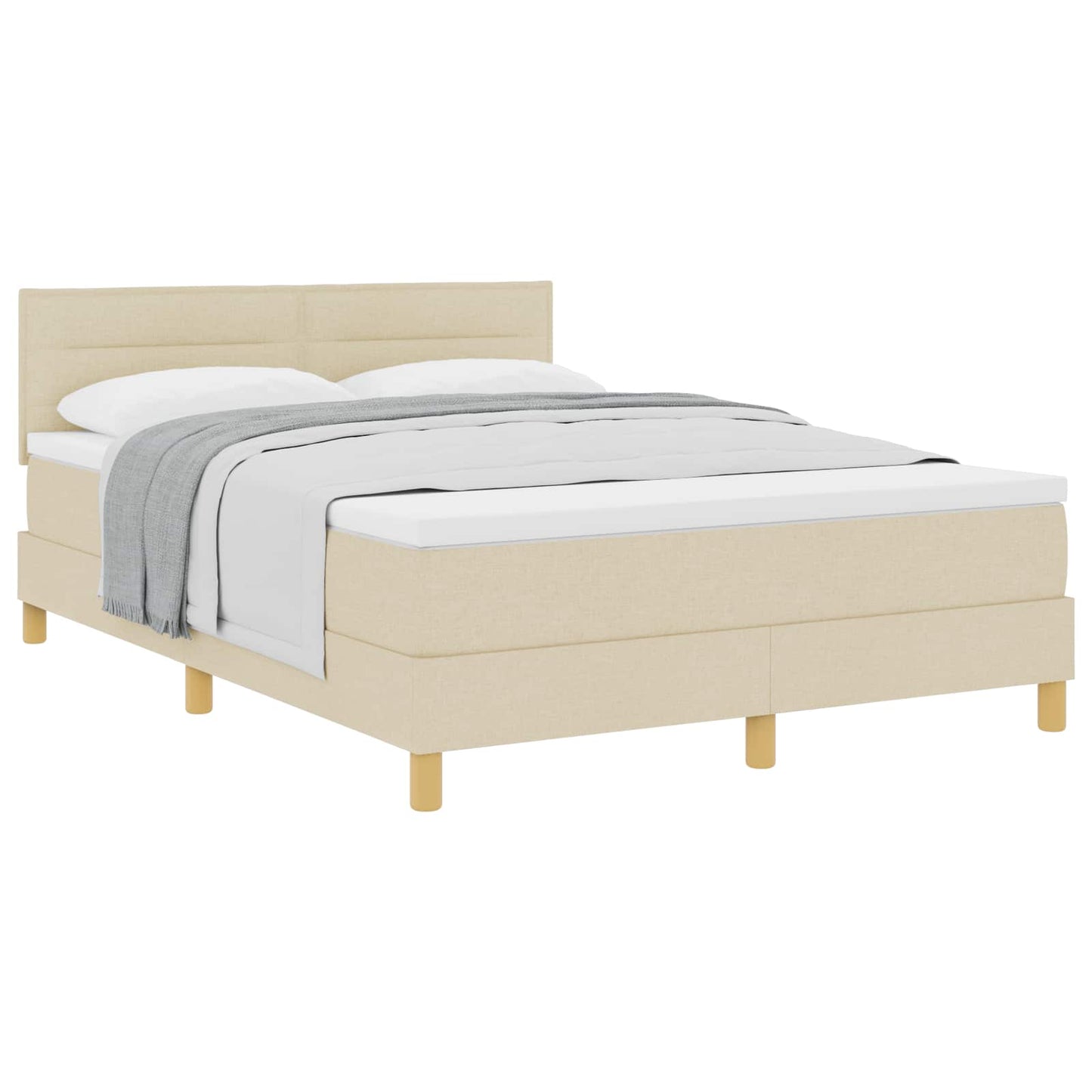 Letto a molle con cuscino Crema 140 x 200 cm Tessuto | homemem39