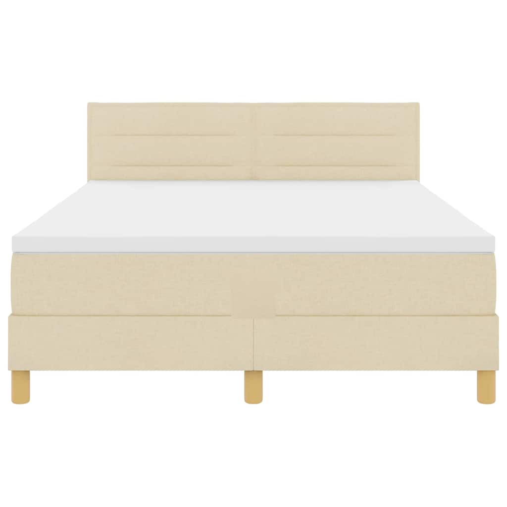 Letto a molle con cuscino Crema 140 x 200 cm Tessuto | homemem39