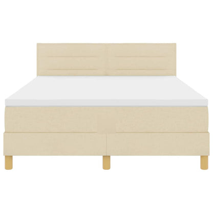 Letto a molle con cuscino Crema 140 x 200 cm Tessuto | homemem39