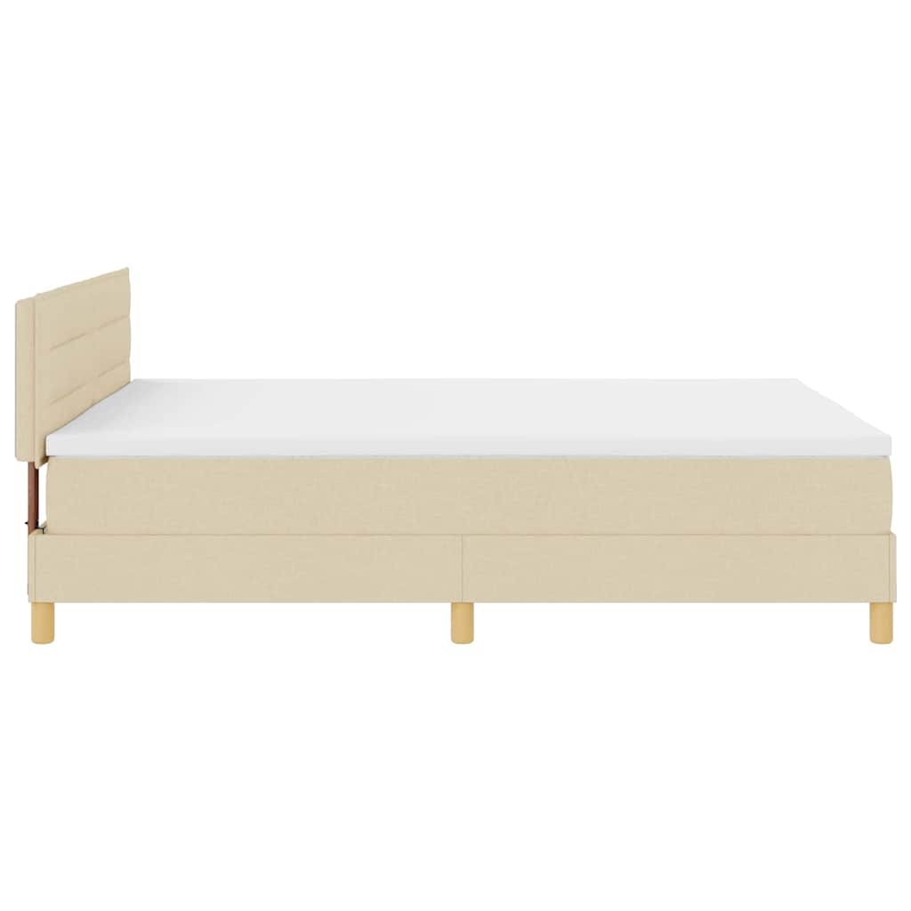Letto a molle con cuscino Crema 140 x 200 cm Tessuto | homemem39