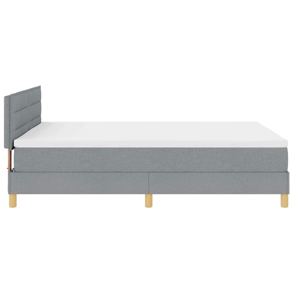 Letto a molle con cuscino Grigio chiaro 160 x 200 cm Tessuto