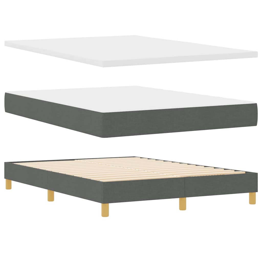 Letto a molle con cuscino Grigio scuro 160 x 200 cm Tessuto | homemem39