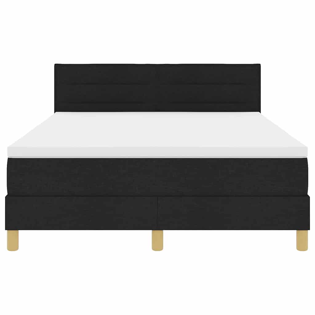 Letto a molle con cuscino Nero 160 x 200 cm Tessuto