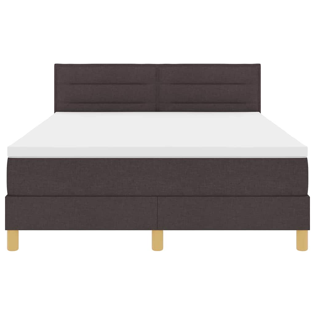 Letto a molle con materasso Marrone Scuro 160 x 200 cm Tessuto