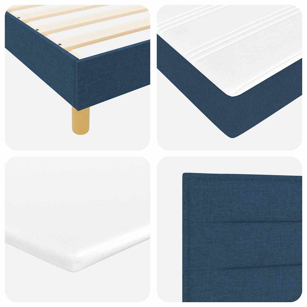 Letto a molle con cuscino con testiera Blu 160 x 200 cm Tessuto | homemem39