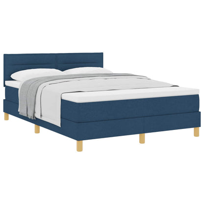 Letto a molle con cuscino con testiera Blu 160 x 200 cm Tessuto | homemem39
