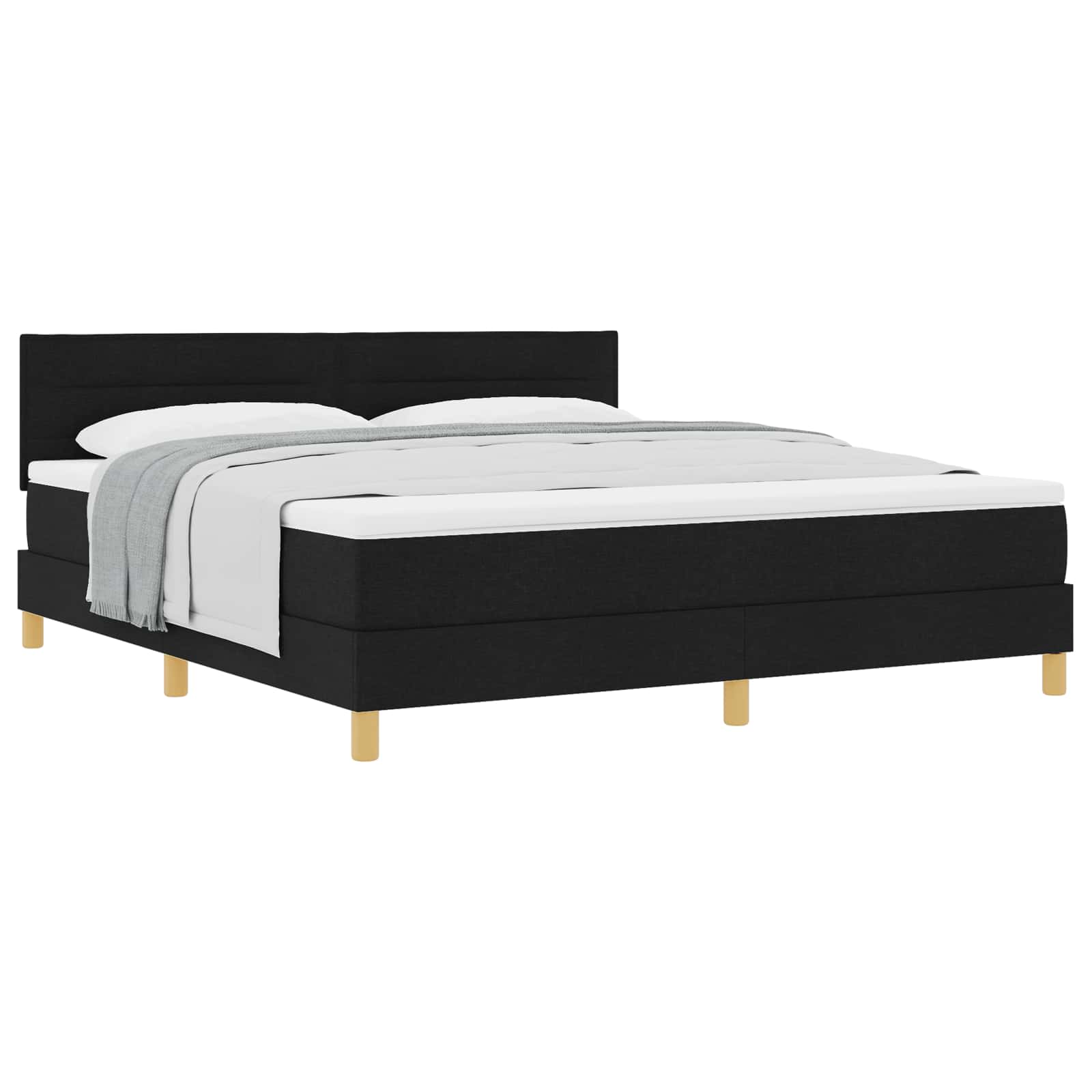 Letto a molle con cuscino Nero 180 x 200 cm Tessuto | homemem39