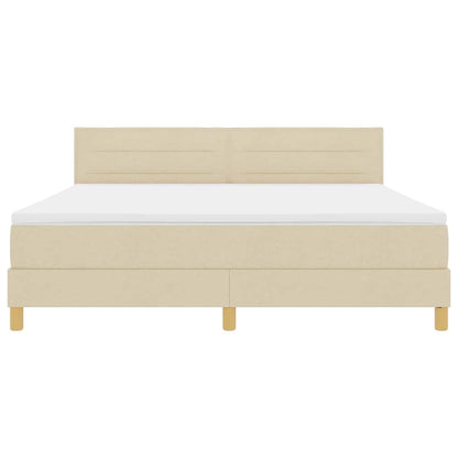Letto box spring con materasso Crema 180 x 200 cm Tessuto