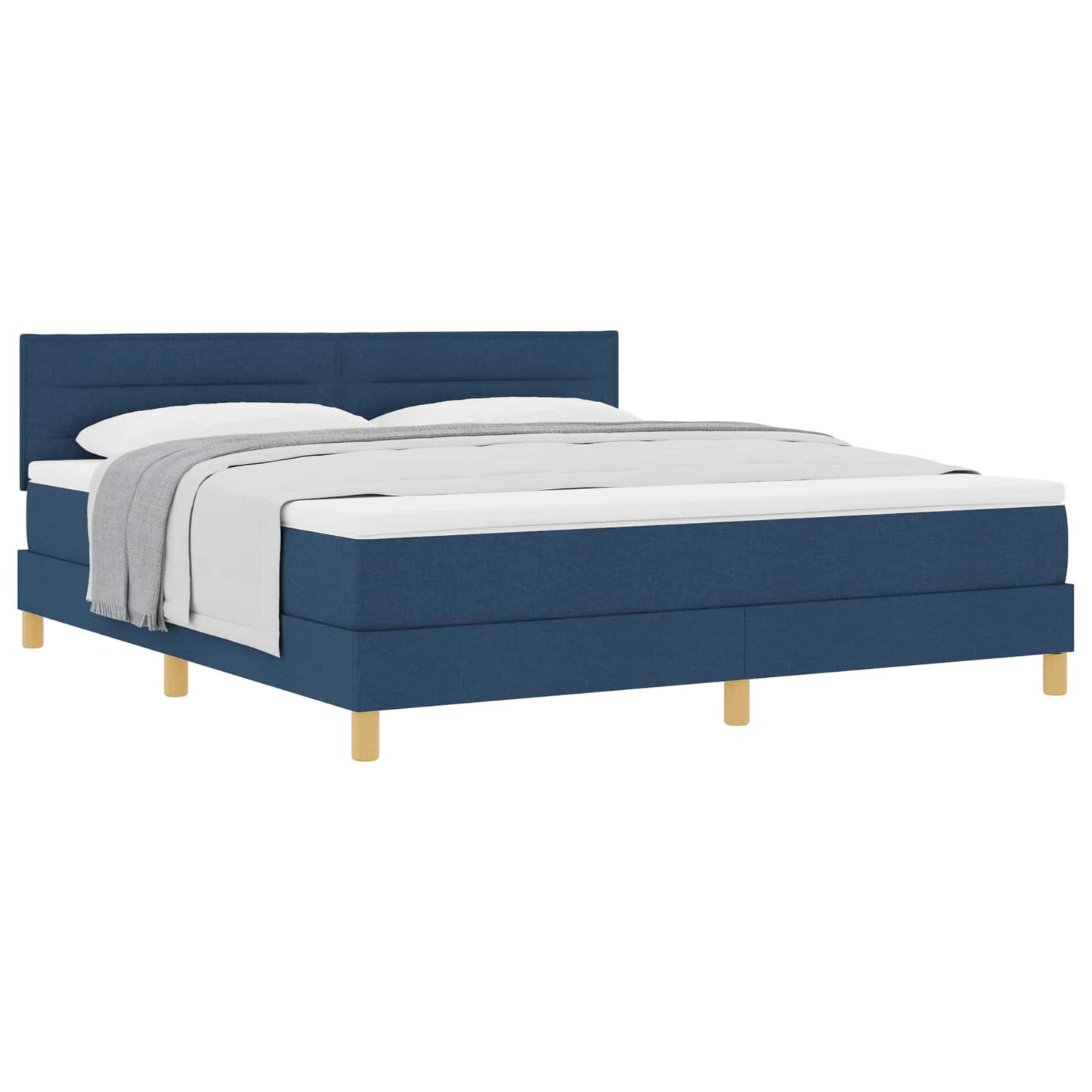 Letto a molle con cuscino con testiera Blu 180 x 200 cm Tessuto | homemem39