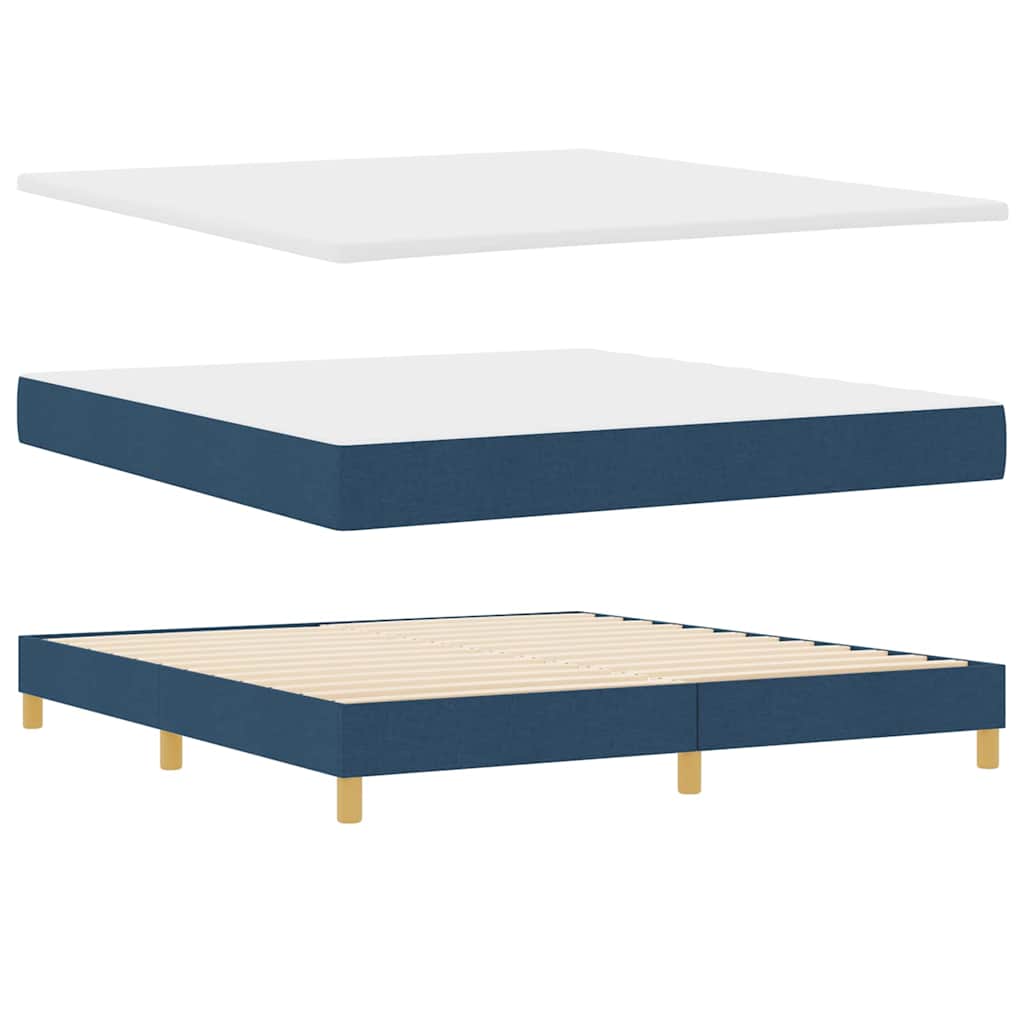 Letto a molle con cuscino con testiera Blu 180 x 200 cm Tessuto | homemem39