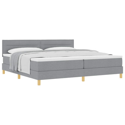 Letto a molle con cuscino Grigio chiaro 200 x 200 cm Tessuto