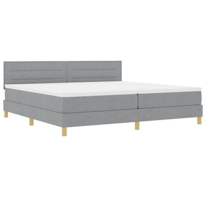 Letto a molle con cuscino Grigio chiaro 200 x 200 cm Tessuto