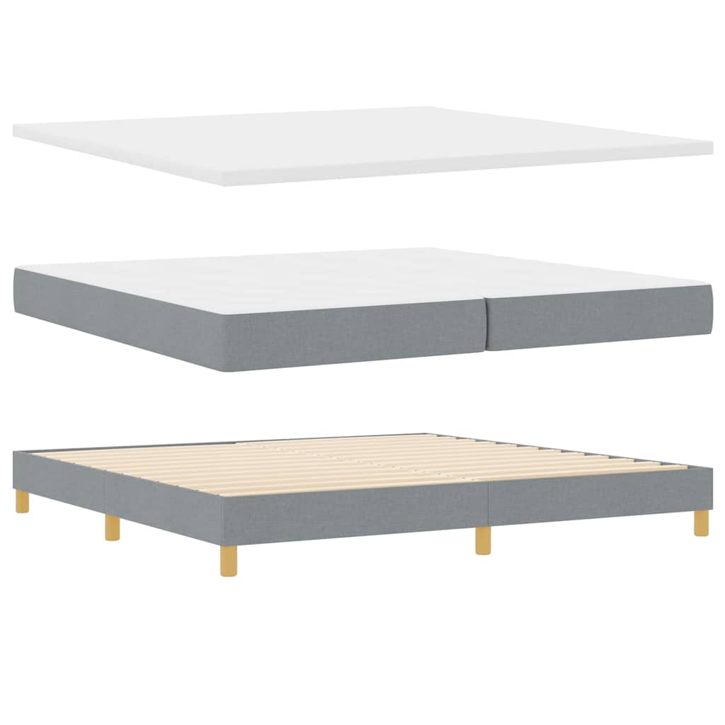Letto a molle con cuscino Grigio chiaro 200 x 200 cm Tessuto | homemem39