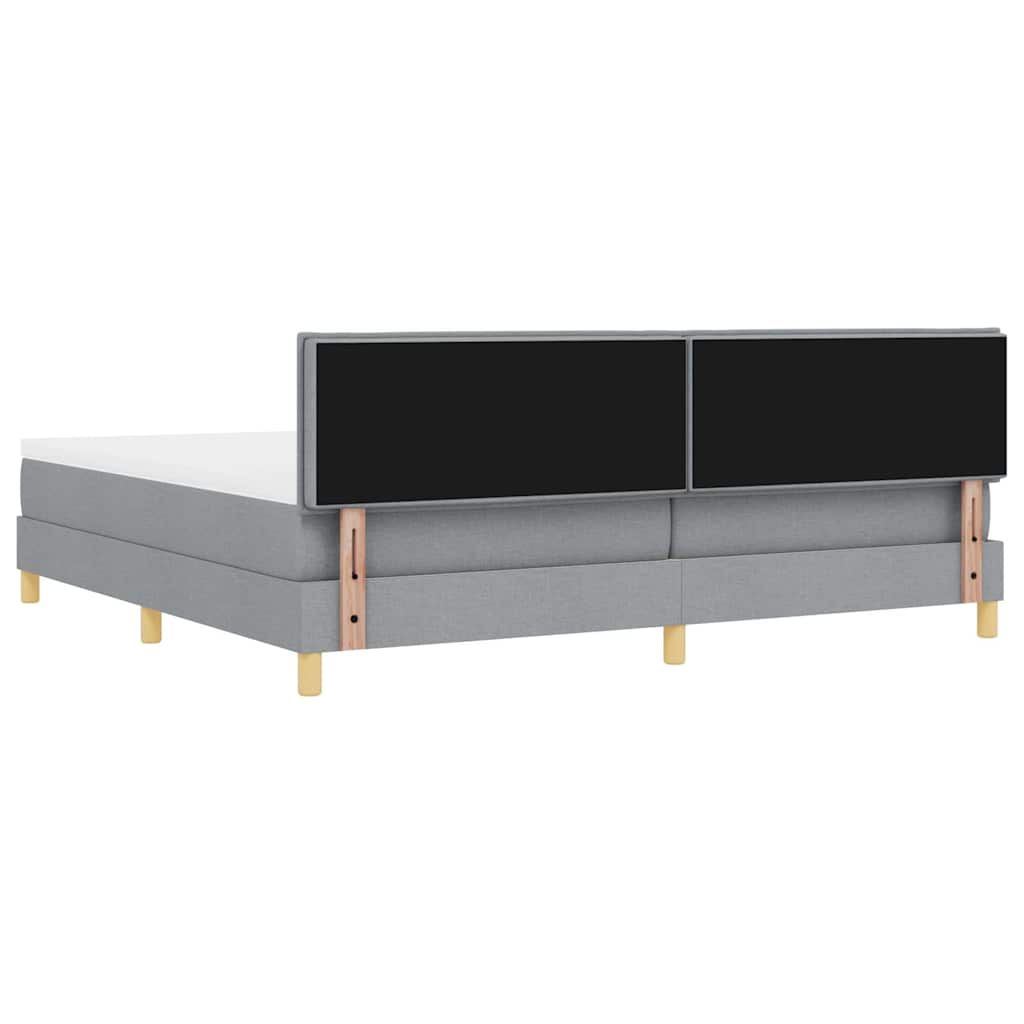 Letto a molle con cuscino Grigio chiaro 200 x 200 cm Tessuto | homemem39