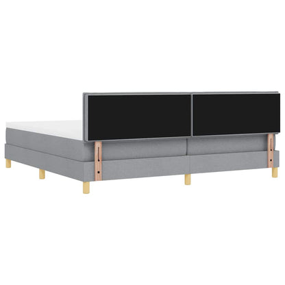 Letto a molle con cuscino Grigio chiaro 200 x 200 cm Tessuto | homemem39