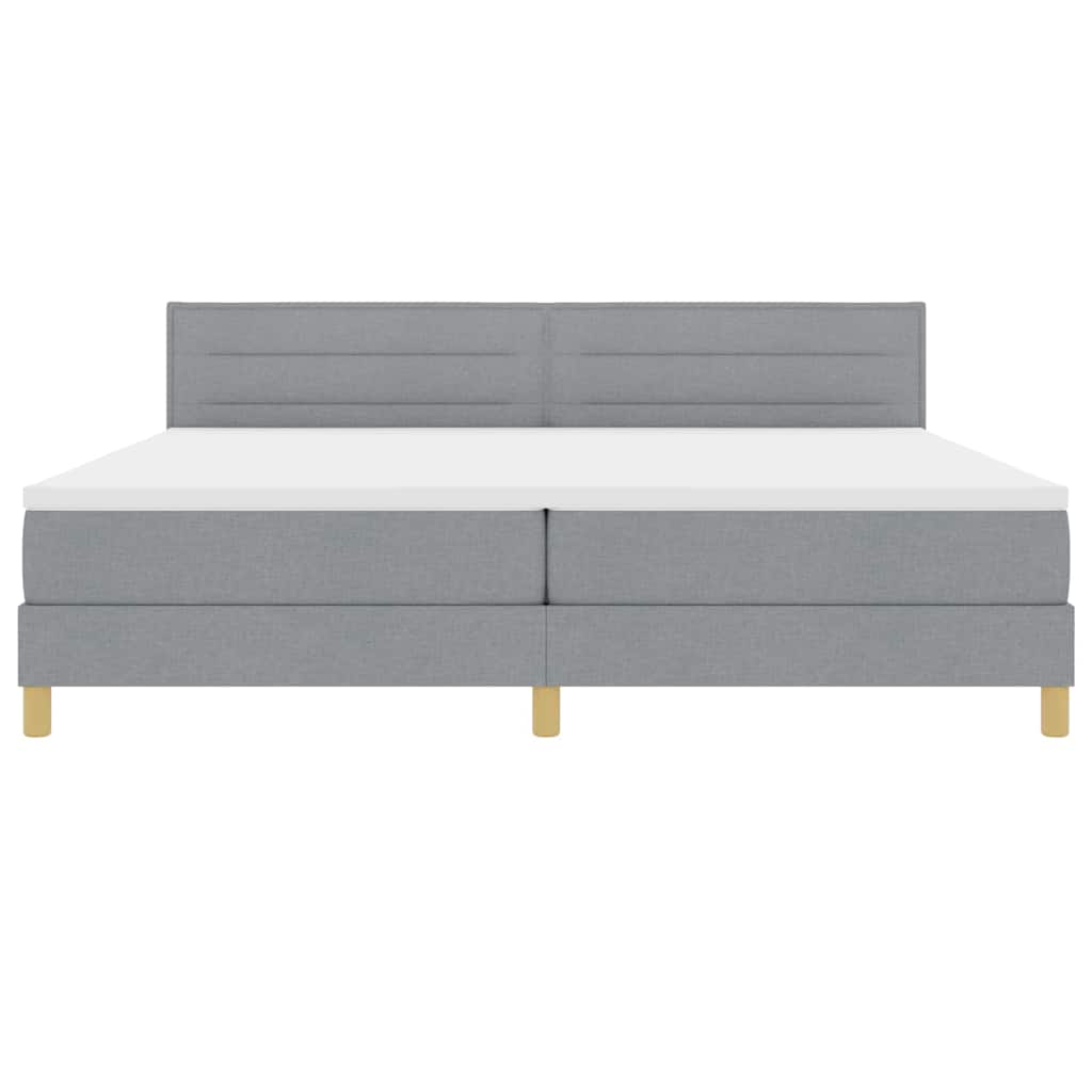 Letto a molle con cuscino Grigio chiaro 200 x 200 cm Tessuto | homemem39