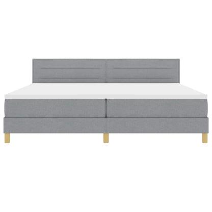 Letto a molle con cuscino Grigio chiaro 200 x 200 cm Tessuto | homemem39