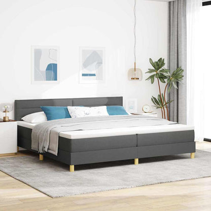 Letto a molle con cuscino Grigio scuro 200 x 200 cm Tessuto | homemem39