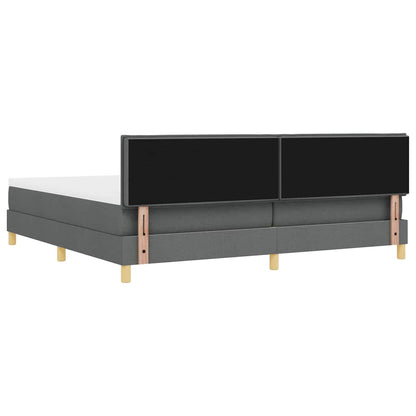 Letto a molle con cuscino Grigio scuro 200 x 200 cm Tessuto | homemem39