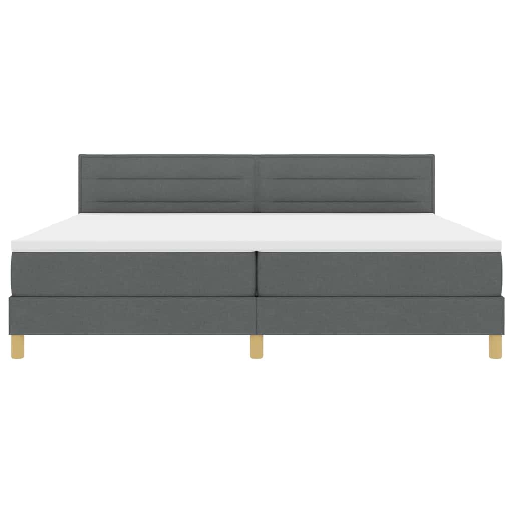 Letto a molle con cuscino Grigio scuro 200 x 200 cm Tessuto | homemem39
