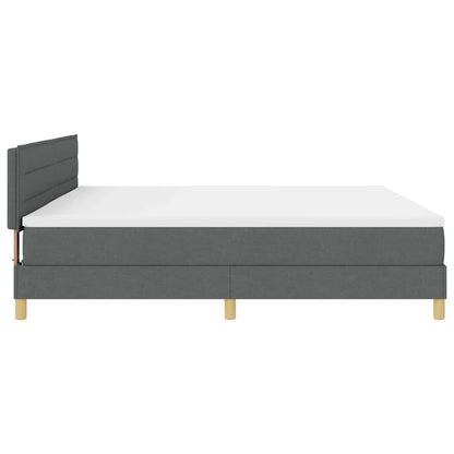 Letto a molle con cuscino Grigio scuro 200 x 200 cm Tessuto | homemem39