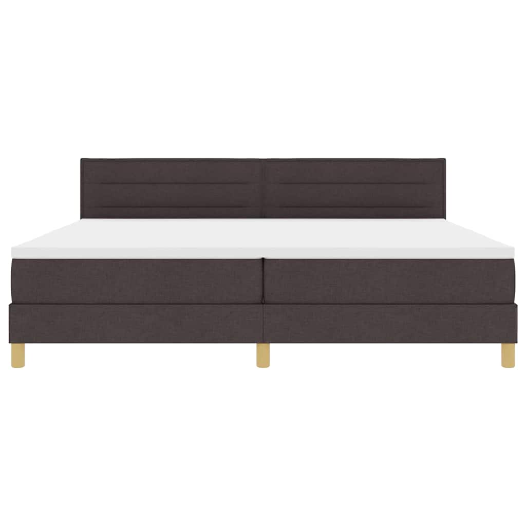 Letto a molle con cuscino Marrone Scuro 200 x 200 cm Tessuto | homemem39