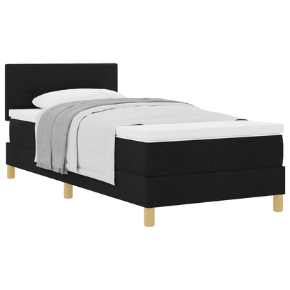 Letto a molle con cuscino con testiera Nero 80 x 200 cm Tessuto | homemem39