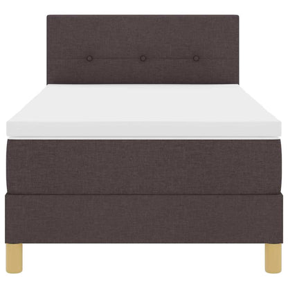 Letto a molle con cuscino Marrone Scuro 80 x 200 cm Tessuto | homemem39