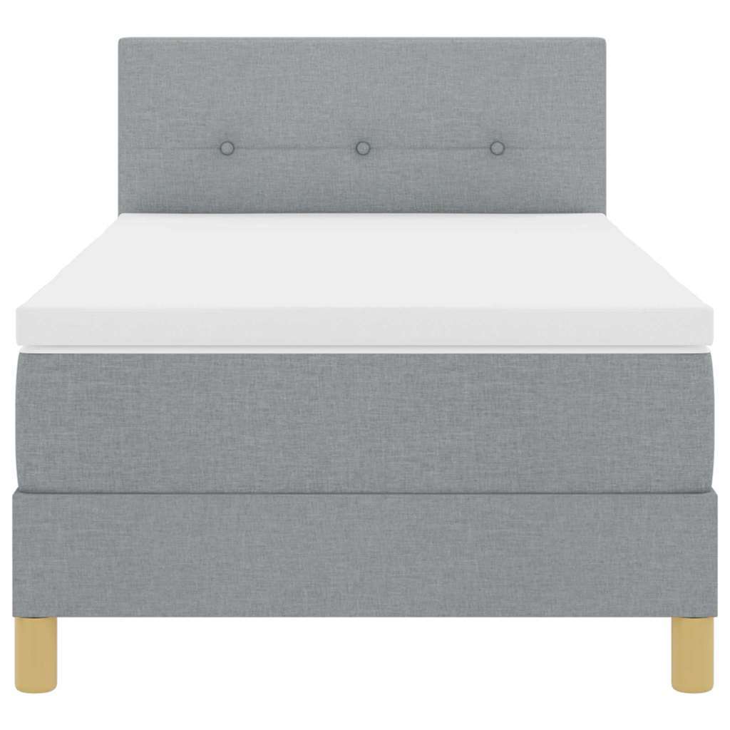 Letto a molle con materasso Grigio chiaro 90 x 190 cm Tessuto