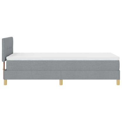 Letto a molle con materasso Grigio chiaro 90 x 190 cm Tessuto