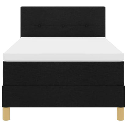 Letto a molle con cuscino con testiera Nero 90 x 190 cm Tessuto | homemem39