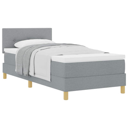 Letto a molle con cuscino Grigio chiaro 90 x 200 cm Tessuto | homemem39