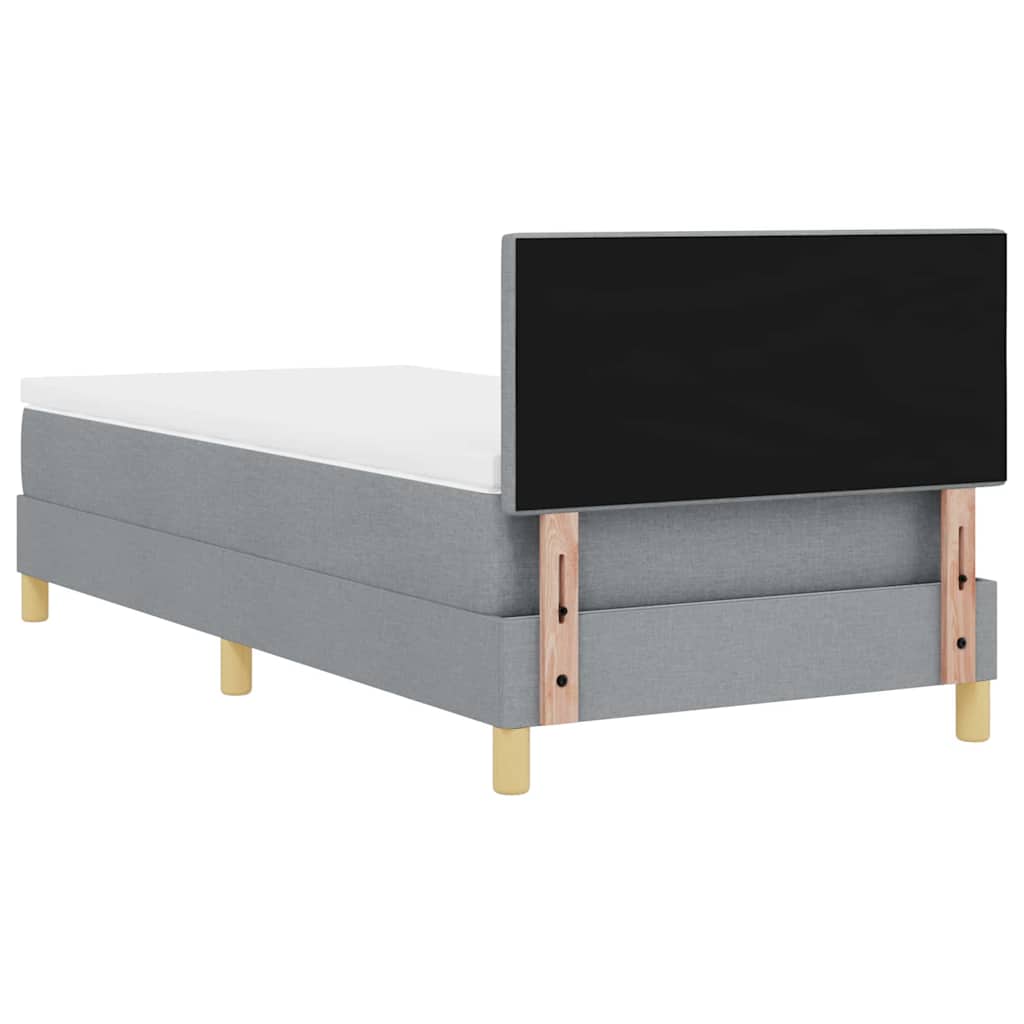 Letto a molle con cuscino Grigio chiaro 90 x 200 cm Tessuto | homemem39