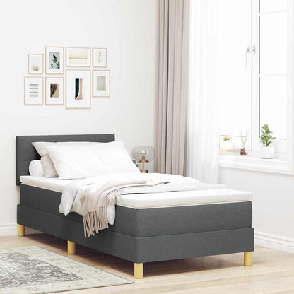 Letto a molle con materasso Grigio scuro 90 x 200 cm Tessuto